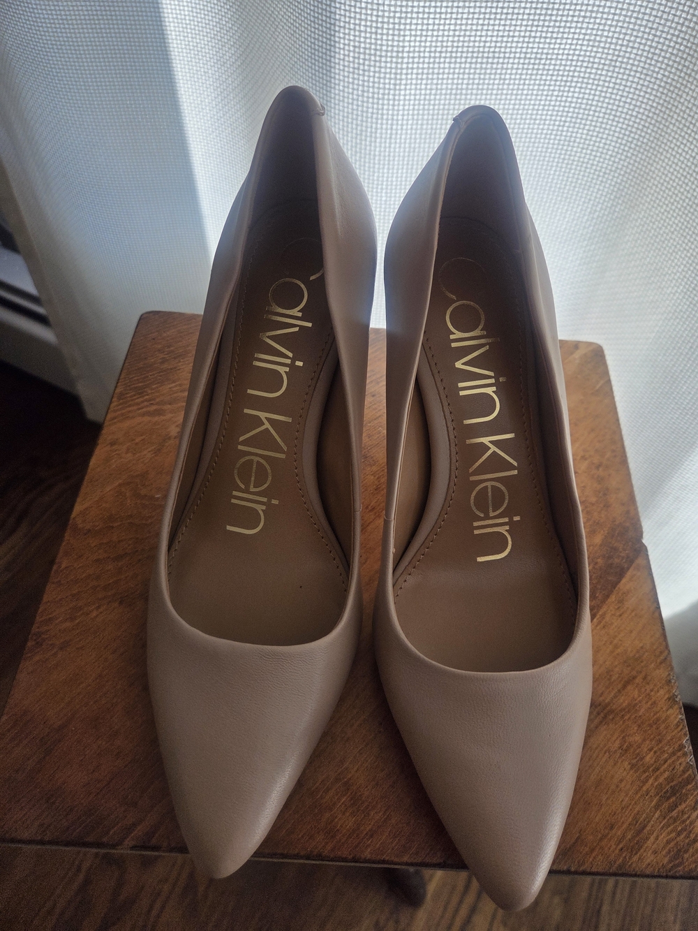 Calvin Klein Beige Pointed Toe Pumps